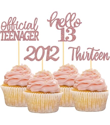 Lot De 24 Décorations De Cupcakes Pour 13e Anniversaire - Motif Hello