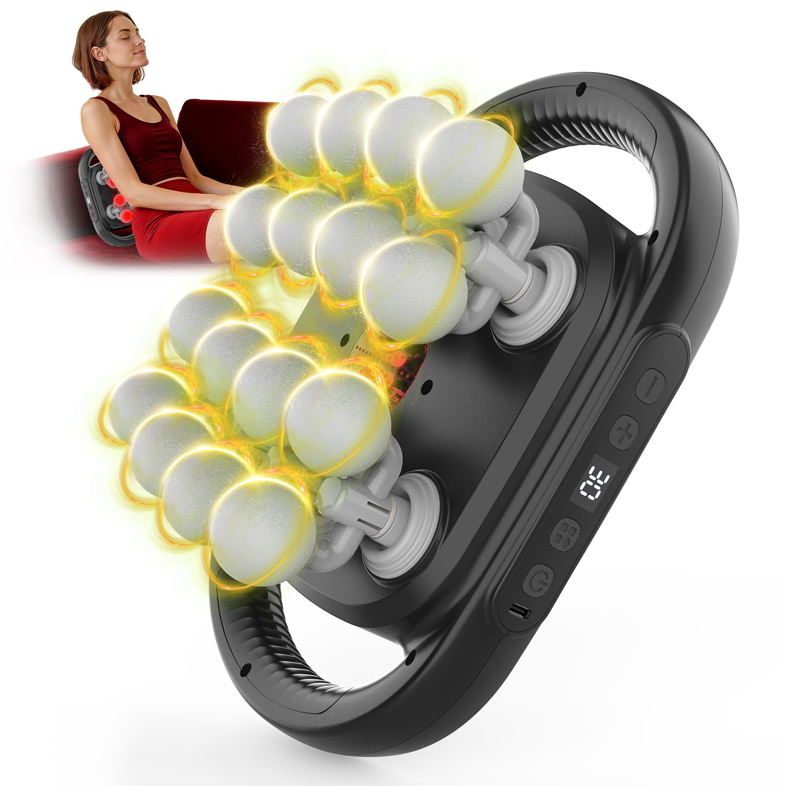 Photo 1 of HuixinLine New 16 Head Massage Gun Set, Muscle Relaxation Massage Suitablefor Back Leg and Foot Muscle Relaxation, Deep Tissue Massage Gun,Portable 30-SpeedSettings, (with 16 Gray Massage Heads)