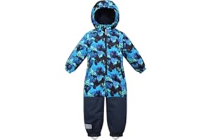 Owntop Kids Snowsuit One Piece | Waterproof Ski Suit | Warmth & Comfort | Girls Boys Snow Jumpsuits for Skiing Snowboarding