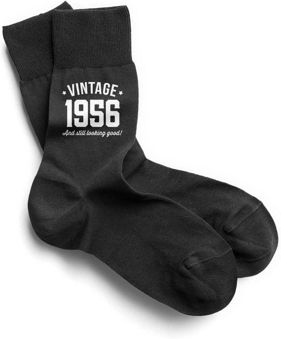 D Design Invent Print! 65th Birthday Gift Socks Men's Funny Present Keepsake for 65 Year Old Size 6-11, Black - Image 3