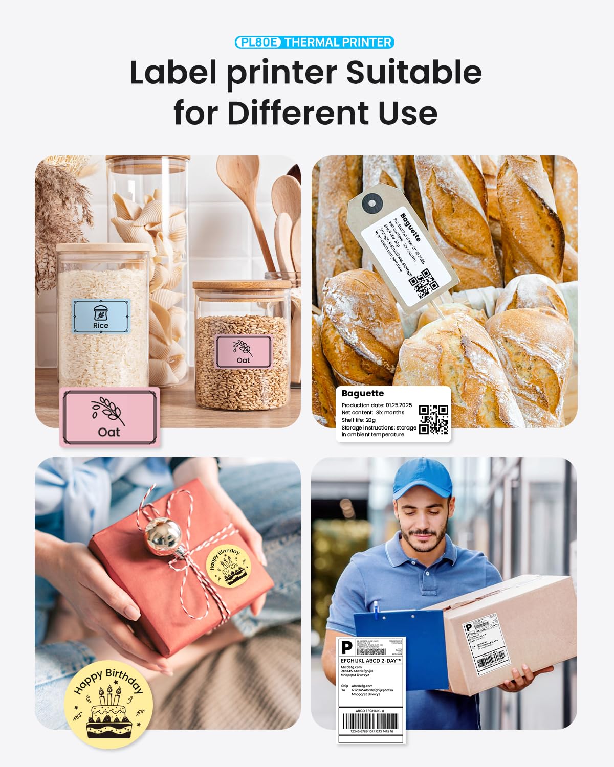 POLONO Bluetooth Thermal Shipping Label Printer, Wireless 4x6 Shipping Label Printer for Small Business, Support iOS, Android, Windows, Mac. Compatible with Amazon, Ebay, Shopify, Etsy, USPS (Grey)