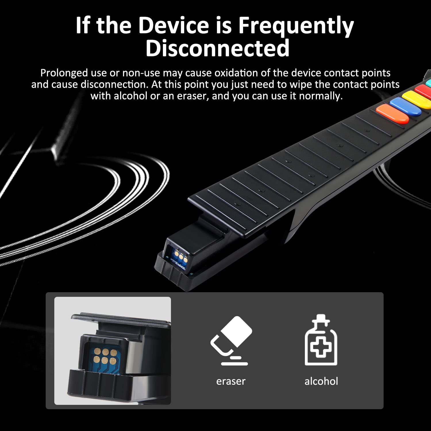 ATUTEN Wireless Guitar Compatible for Wii, Supports for Rock Band Games and Guitar Hero.（Rock Band 1 is Not Supported）