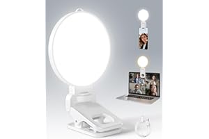 NiceVeedi 3 Color Soft Selfie Light Phone Light with Clip, Portable Edge-lit Ring Light, Rechargeable Video Conference Lighting for iPhone/Selfies/Makeup/Live Streaming/TikTok/Vlog/Zoom/Video Calls
