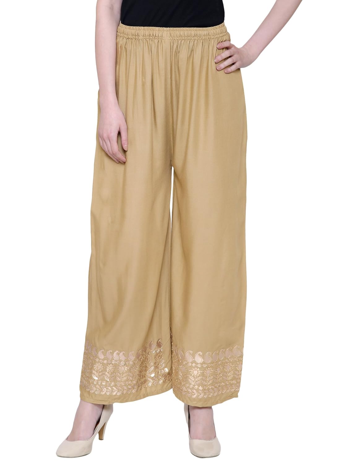 damen mode women rayon jaipuri embroidery palazzo sharara