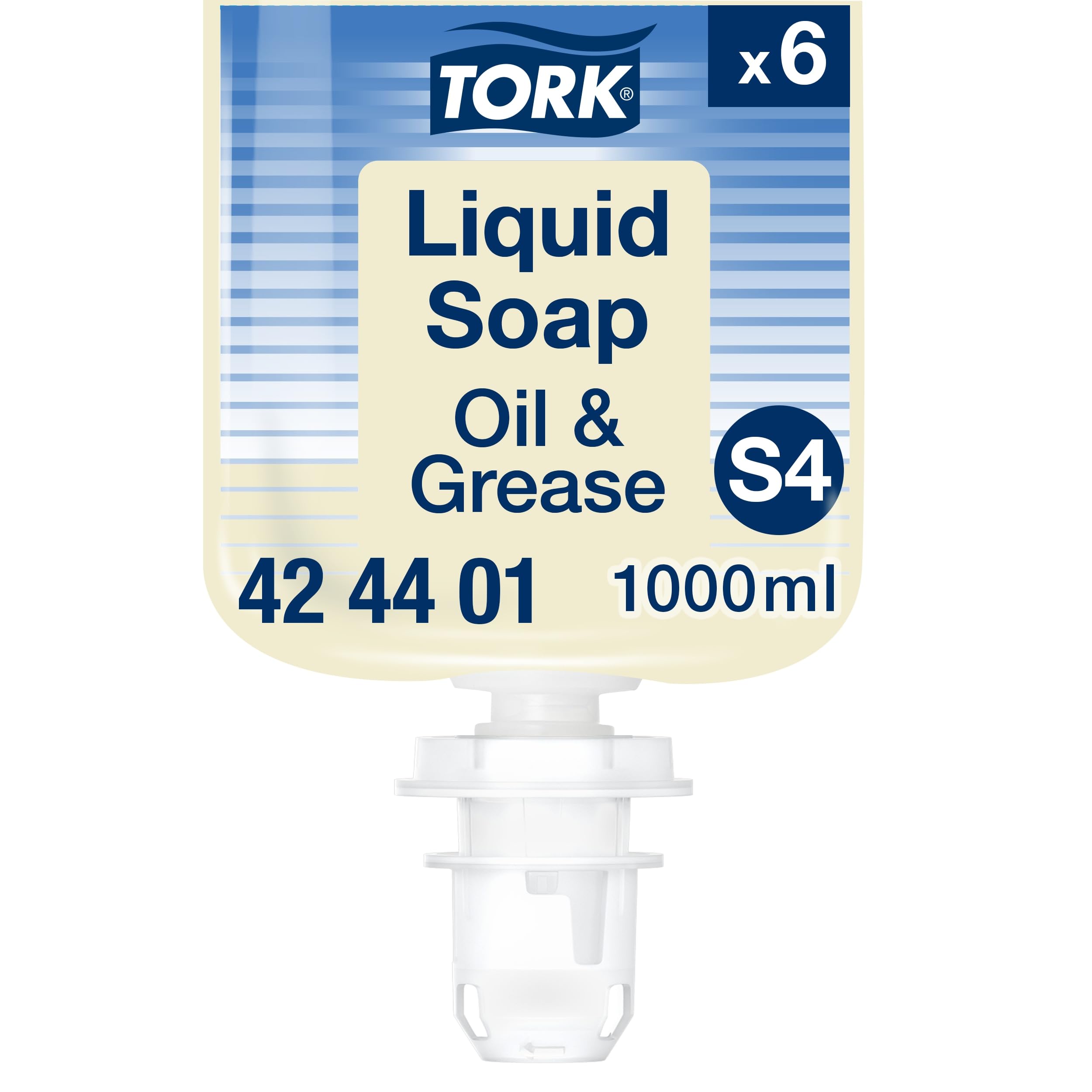 Tork fettlösende Flüssigseife S4, dermatologisch getestet, 6 x 1.000 ml, 424401
