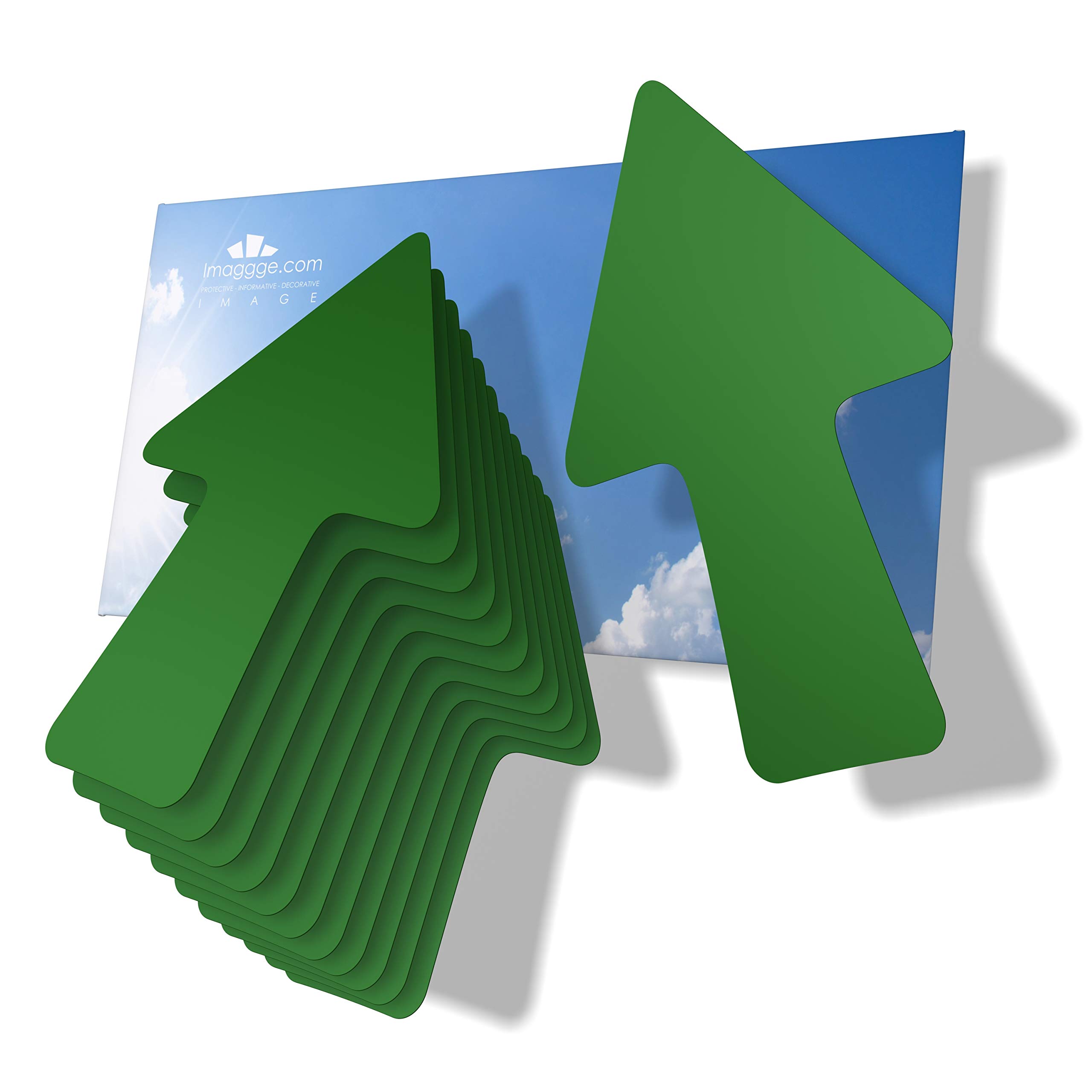 imaggge.com 12 Arrows – Green – Signage and Orientation Stickers – Indoor and Outdoor – Directions, Arrow Path, Directions