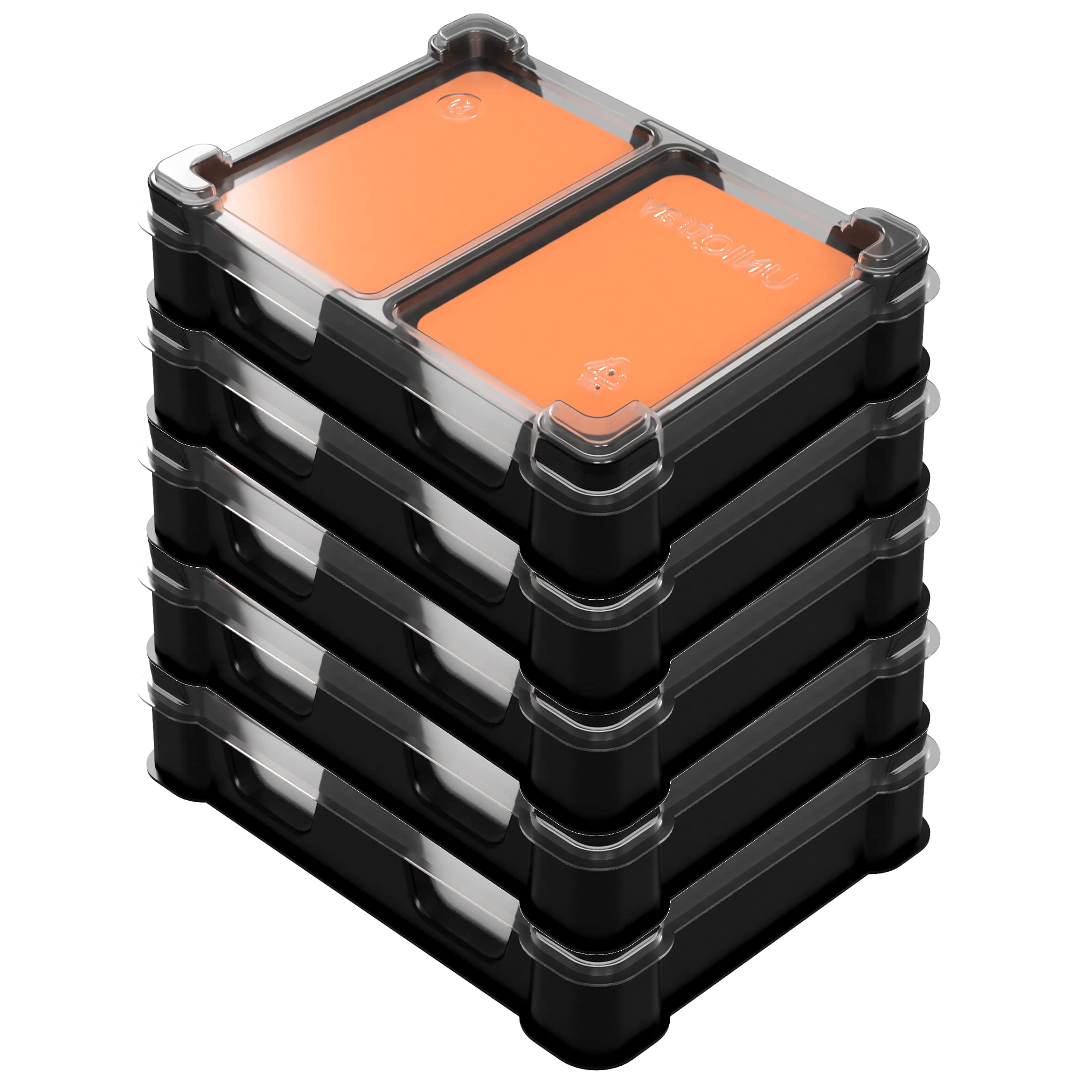Photo 1 of MEEPLE HOUSE UNIQ TRAY SYSTEM 5-Pack Mini-Card Box Tray for Board Games (5 Modular Trays with a Transparent Removable lid)