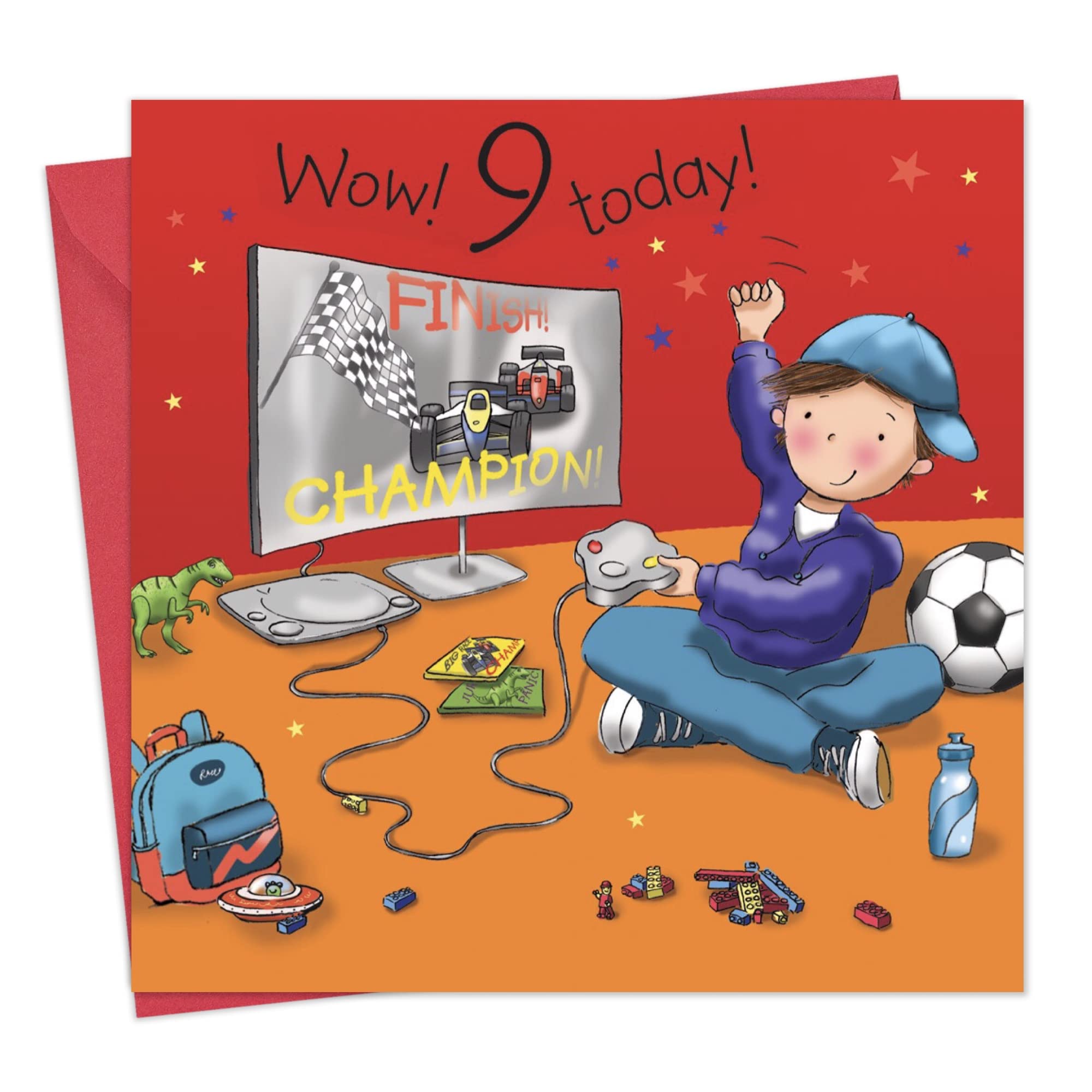 Twizler 9th Birthday Card for Boy with Games Console - Boys Age 9 Year Old Childrens Happy Birthday Card - Gaming Gifts