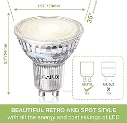 Sigalux GU10 LED Light Bulbs, 50W Halogen