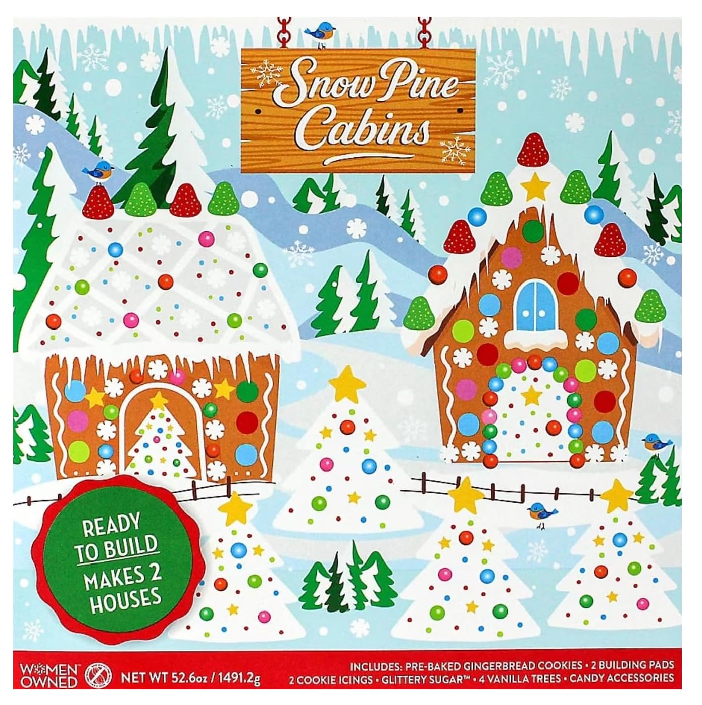 Photo 1 of DIY Easy Build Gingerbread House Christmas Cookie Decorating Kit 2-Pack - Ready-to-Build Holiday Houses with Icing & Candy (52.6 Ounce)