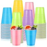 Afarnook 150 Pcs 16oz Plastic Cups Bulk Multiple Colors Disposable Cups Supplies for Birthday Wedding Graduation Halloween Thanksgiving Christmas Festival Family Gatherings Celebrations