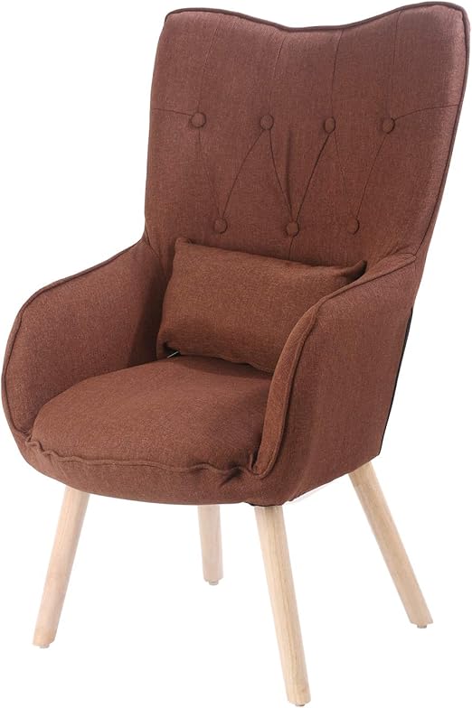 Glenmore Fabric Chair High Button Back Armchair Occasional Accent Chair
