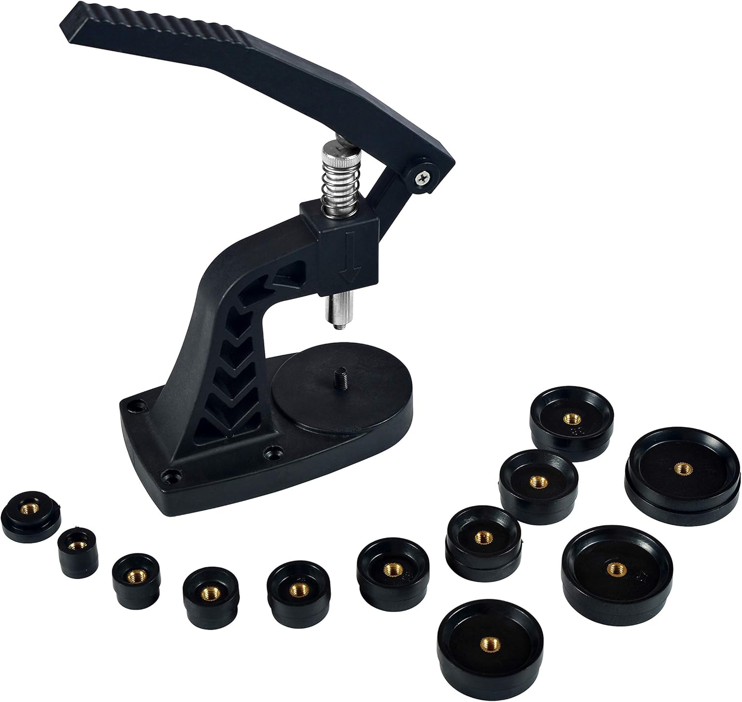 Jivan Watch Press, Professional Watch Repair Kit Watch Back Case Closer Battery Replacement Tools with 12 Fitting Dies for Watchmaker Black, 13 Piece: Watches