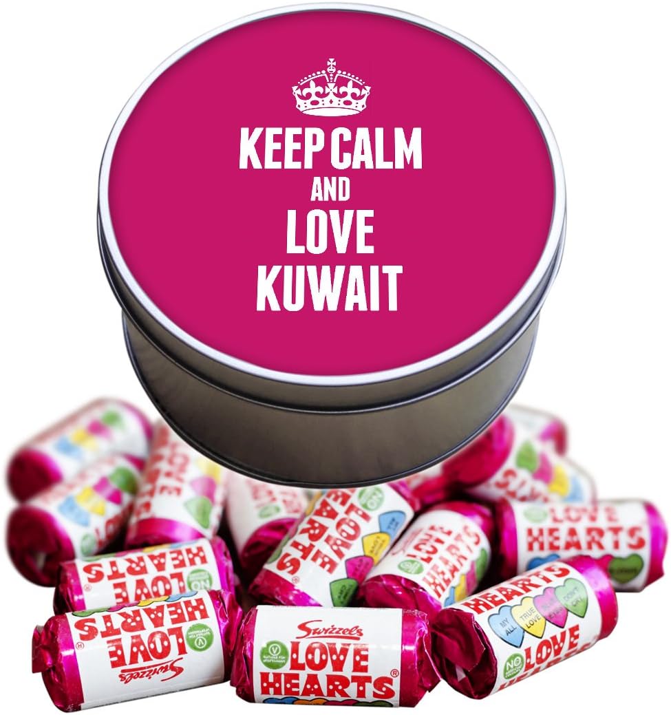 Duke Gifts PINK Keep Calm and Love Kuwait Love Heart Sweet Tin 2221