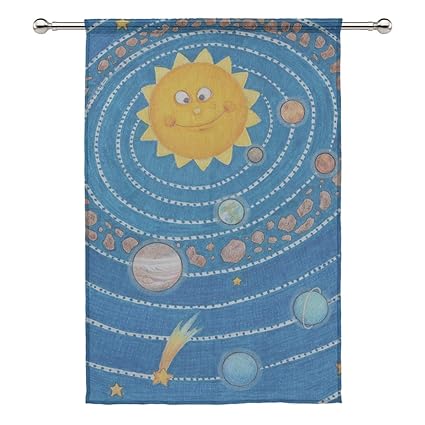 Amazon Com Dnoving Sheer Curtain Panel Solar System Voile Curtain