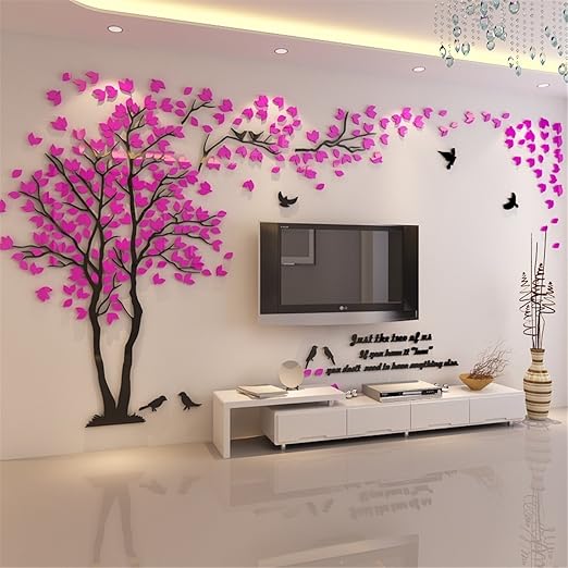 Amazon Com 3d Huge Couple Tree Diy Wall Stickers Crystal Acrylic