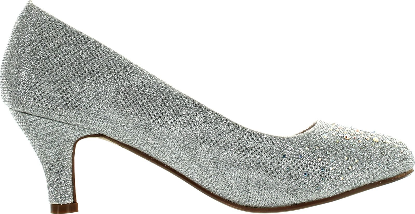 Bonnibel Wonda-1 Womens Round Toe Low Heel Glitter Slip On Dress Pumps,Silver,10 - Image 3
