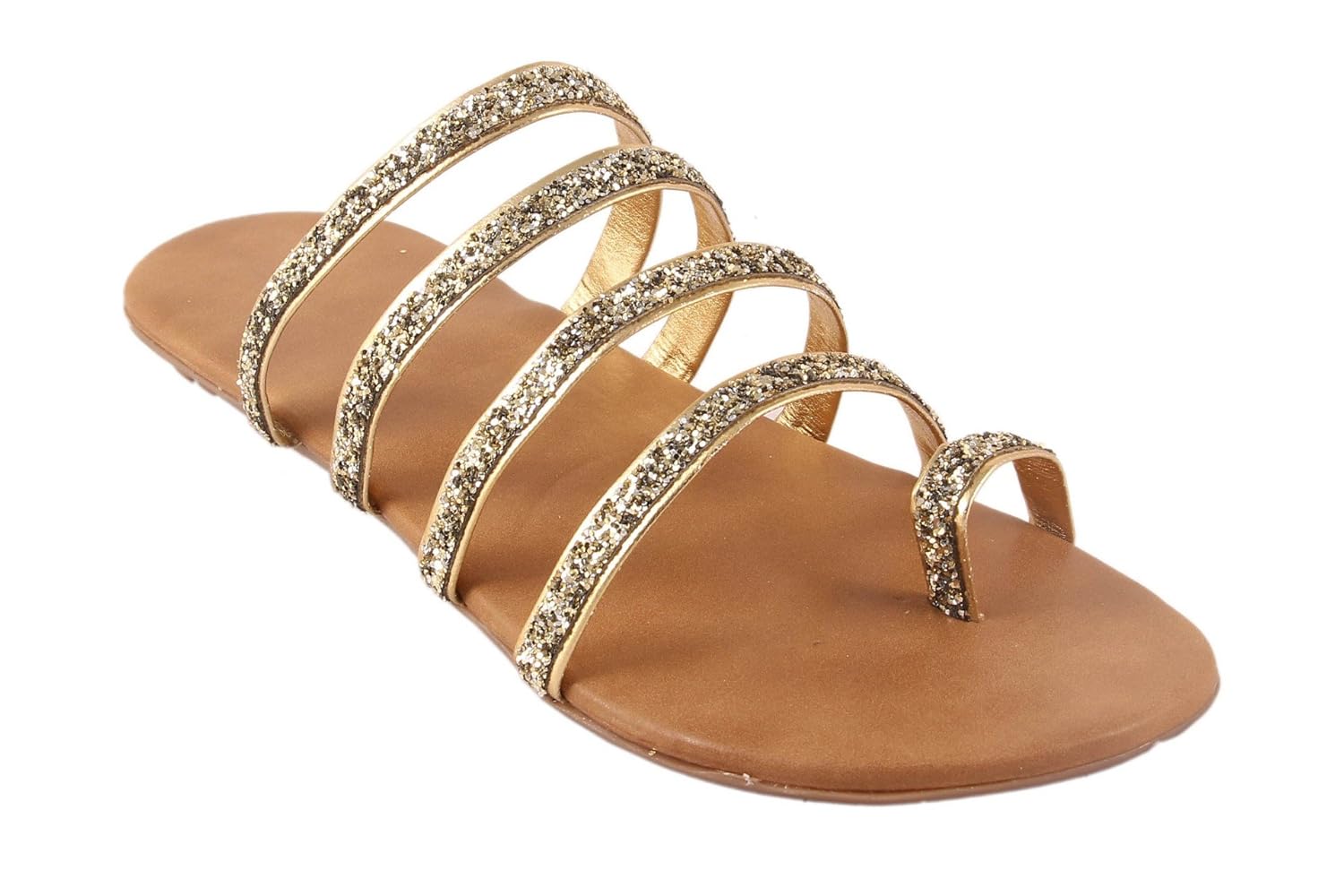 red choice collection women's casual handmade synthetic multi strap flat chappal |color brown|