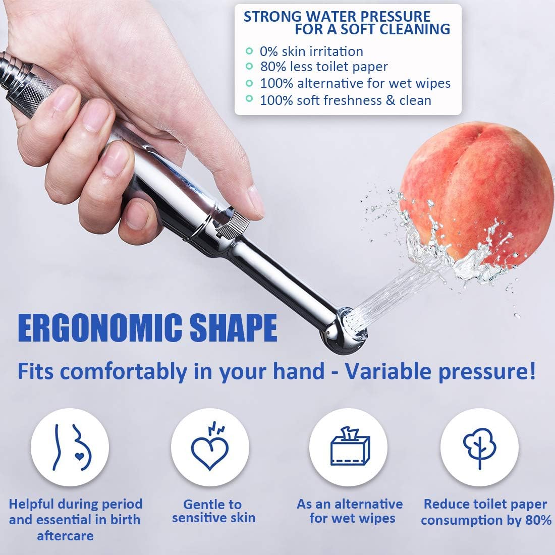 Bidet Sprayer for Toilet SonTiy Bidet Attachment for Toilet UK Adjustable Handheld Bidet Douche Shower Spray Bidet Shattaf Muslim Shower for Personal Hygiene Brass (Chrome) - Image 5