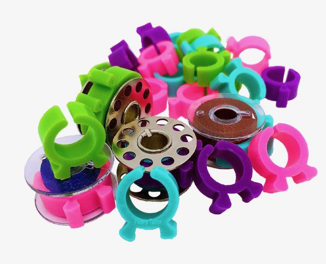 PeavyTailor 24 pcs Bobbin Holder Clips for Embroidery Quilting and Sewing Thread, multicolore, Small