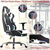 300 Lbs 360 Degree Swivel Heavy Duty Gaming Chair Racing Office Chair High Back Computer Desk Chair Pu Leather Chair Executive And Ergonomic Adjustable Swivel Chair With Headrest And Lumbar Support Buy Online