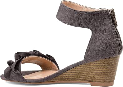 Womens Ruffle Ankle-Strap Wedge 