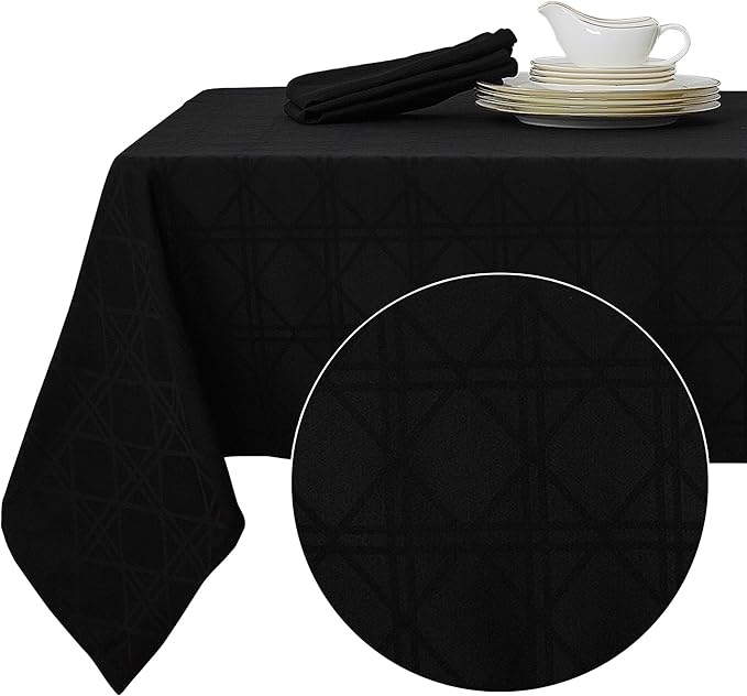 Deconovo Wipe Clean Tablecloth Jacquard Tablecloth with Geometric