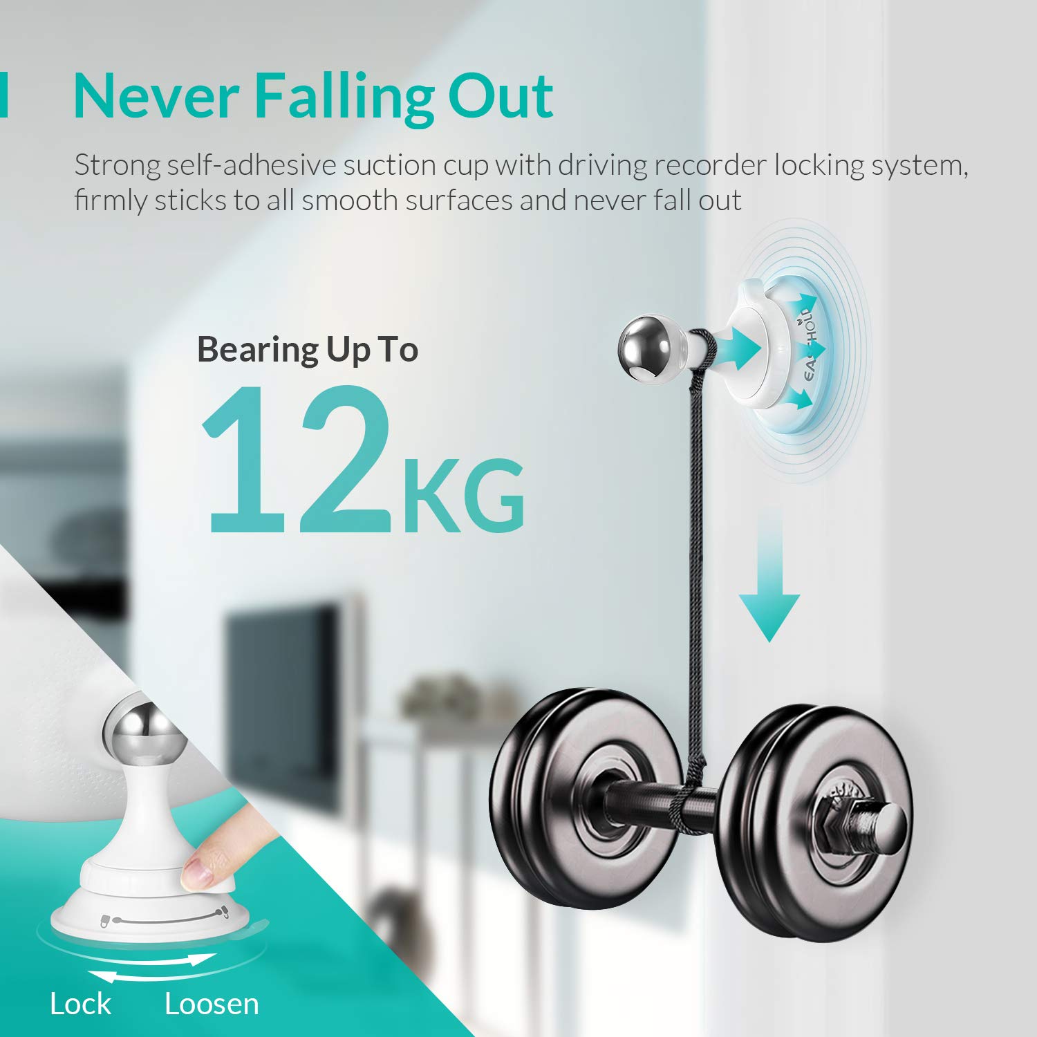 EASEHOLD Lighted Makeup Mirror, Rechargeable 7X Magnifying Vanity Mirror with Powerful Suction Cup, Touch Control Portable Hand Cosmetic Magnification Shaving Mirror for Tabletop Bathroom Travel: Beauty