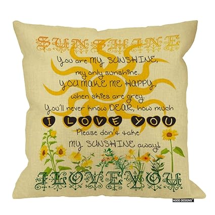 Amazon Com Hgod Designs You Are My Sunshine Pillow Fashion Home