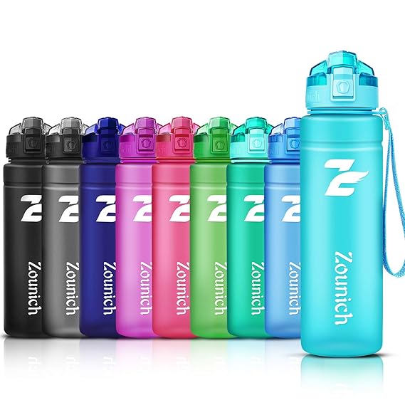 ZOUNICH Trinkflasche Sport 1.2L/1L/700ml/500ml BPA frei öko tritan kunststoff Wasserflasche 1liter Sportflaschen Auslaufsiche