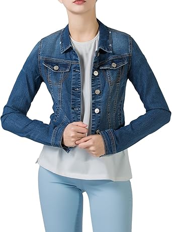 women's cropped denim jacket uk
