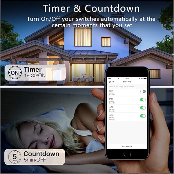 CCCMS Smart WiFi Wall Switch Socket Control Remoto inalmbrico Light Touch Wall Voice Timer Countdown Rocker Compatible Memory Smart Life con Alexa Google Voice Assistants
