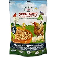 Dried Mealworms -2 LBS- 100% Natural Non GMO Mealworms -Food for Chicken- High Protein Mealworms for Bird, Duck Food…