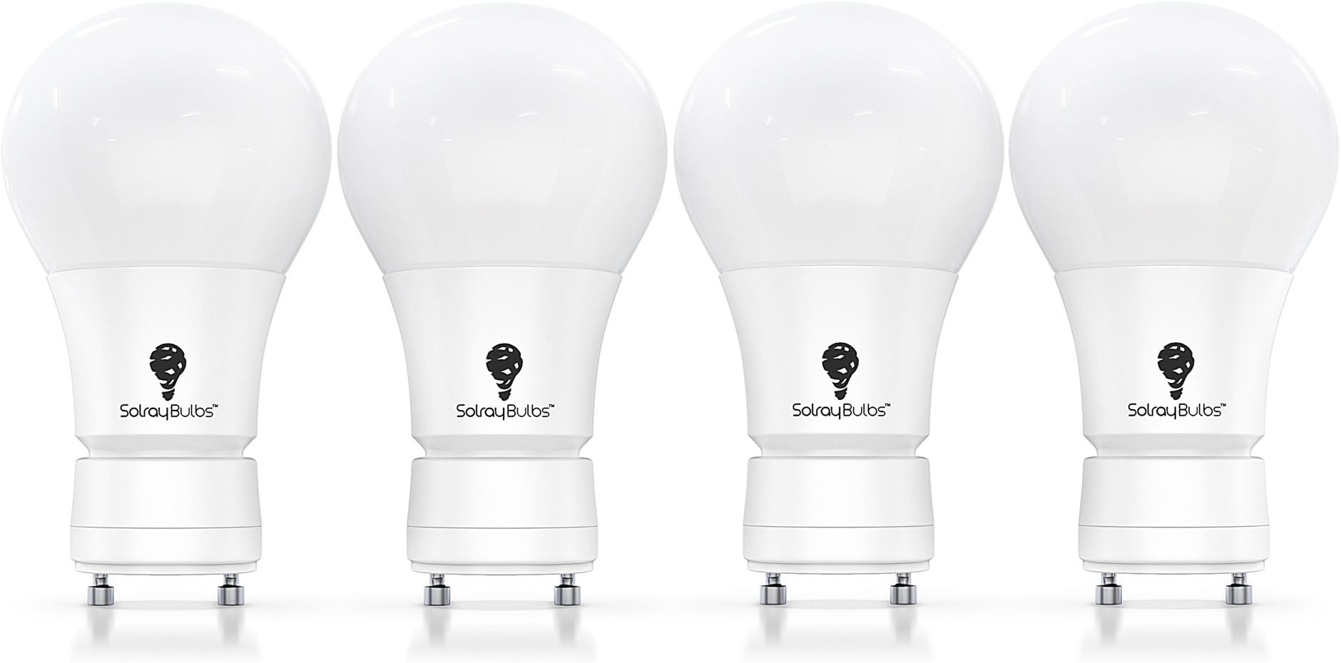 GU24 LED Bulb Fully Dimmable Warm White 3000k A19 Shape GU24 Base Energy Saving LED 9W Bulbs 4 Pack. White 800 Lumens 60 Watt Equivalent Saves 85% Popular GU24 Base, A19 Shape for Warm, Ambient Light