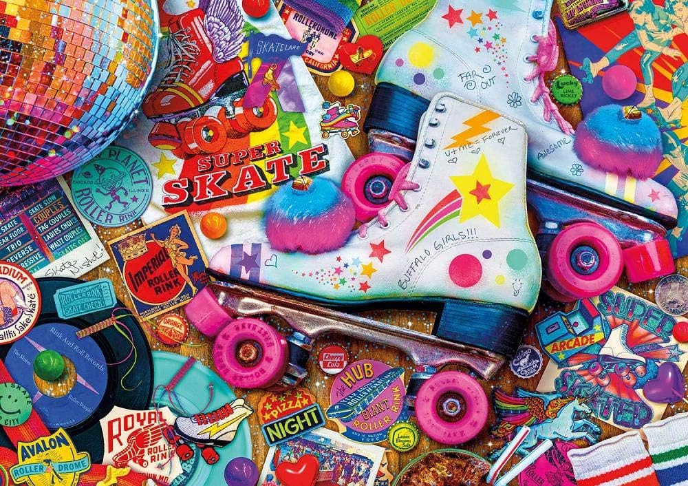 1000 Large Piece Jigsaw Puzzle - Vivid Collection - Aimee Stewart - Skate Night