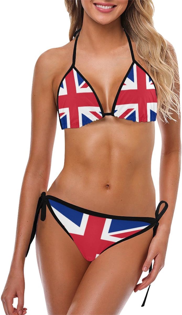 Honey Day House Custom UK Flag Womens Sexy Bikini Swimwear Swimsuit
