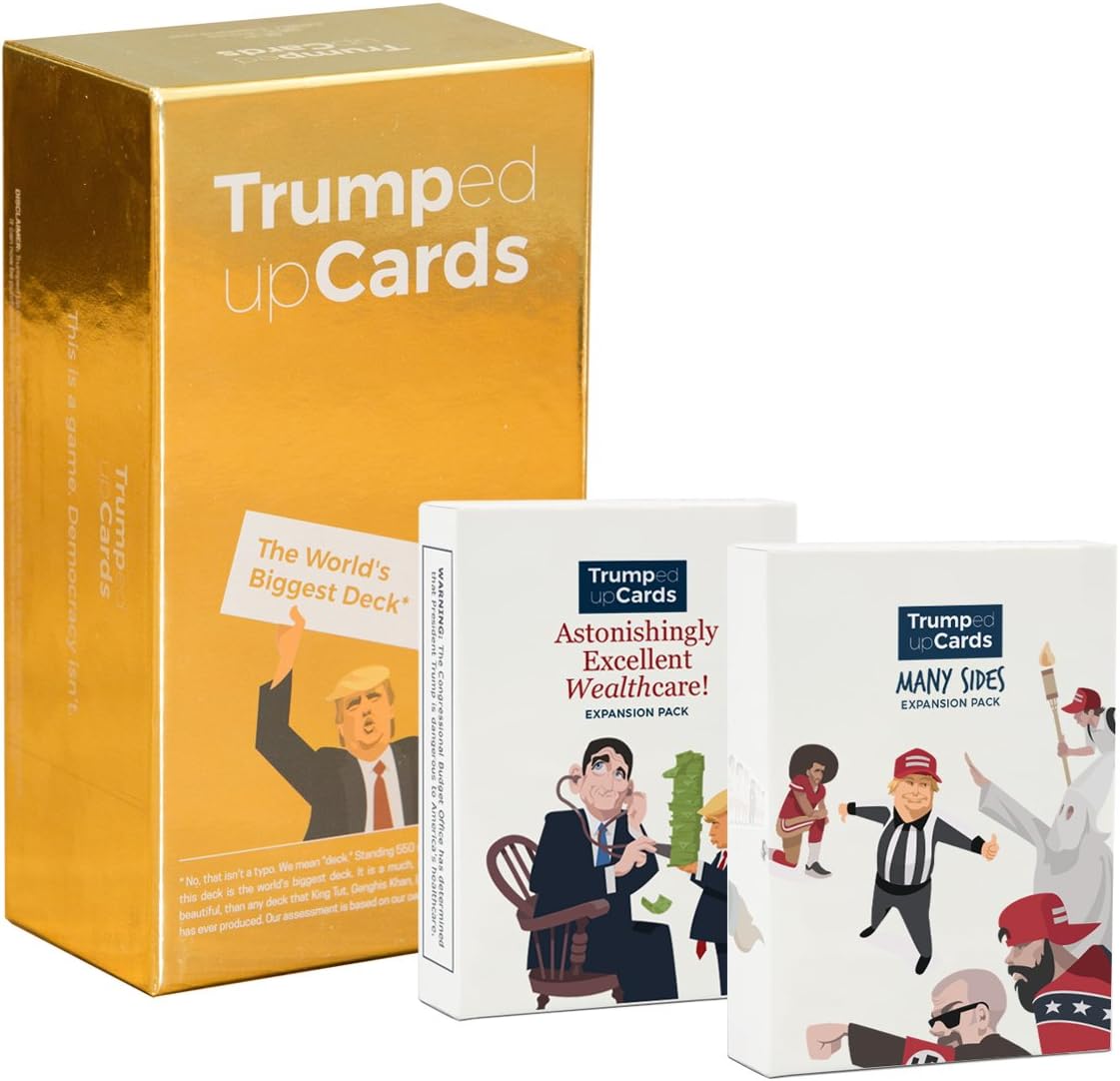 Trumped Up Cards: The Nepotism Bundle — Includes 550-card Original Base Deck, and Astonishingly Excellent Wealthcare! and Many Sides Expansion Packs