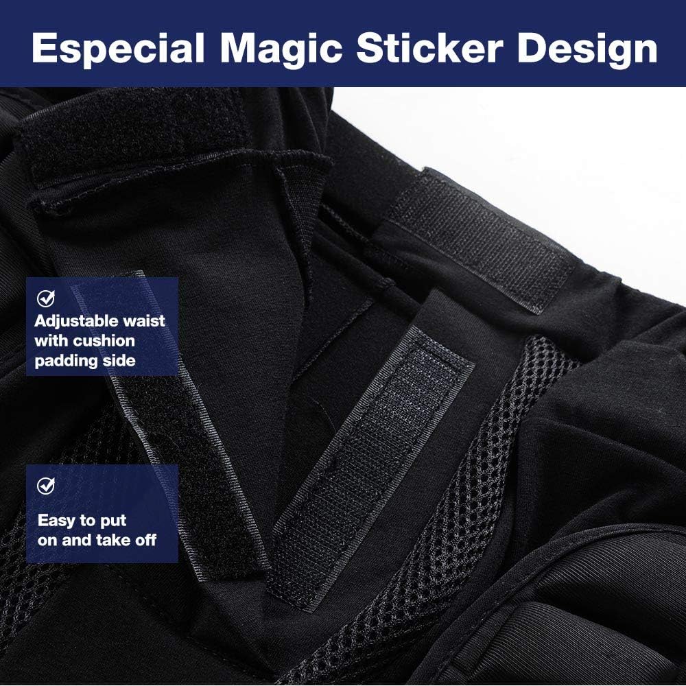 ZIONOR 3D Protective Padded Short Pants Hip Butt EVA for Ski Snowboarding (XS) Black: Clothing