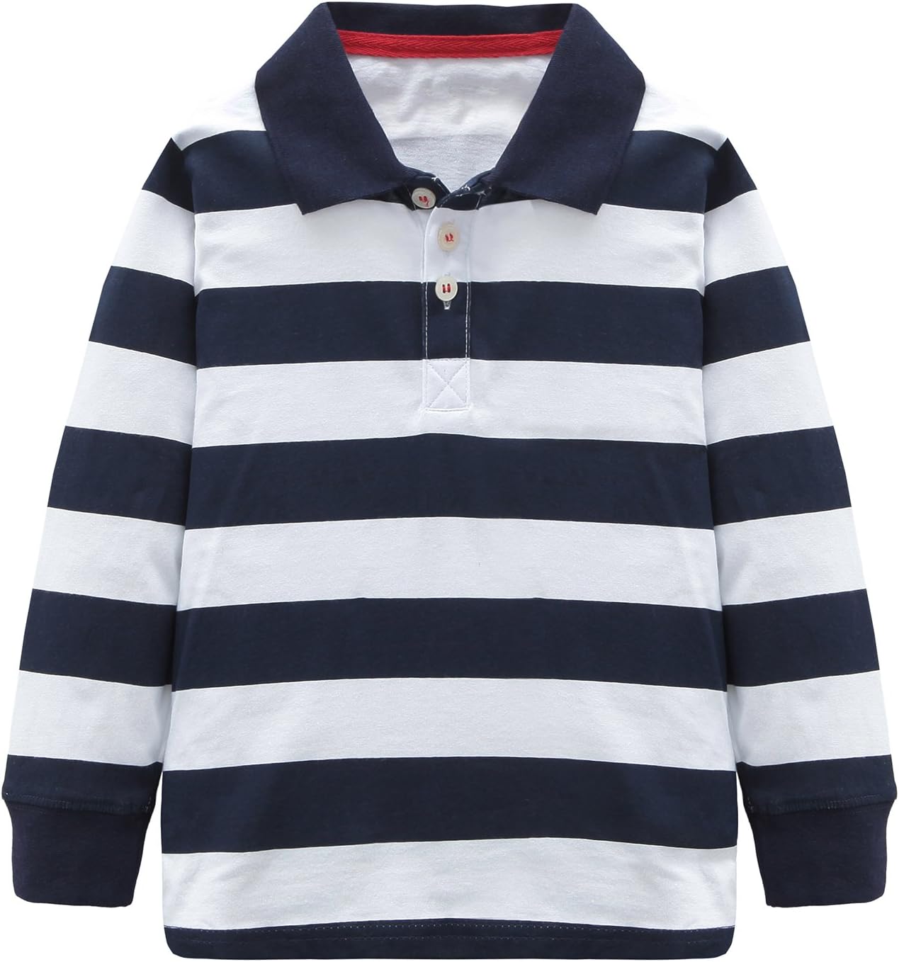 HowJoJo Boys Cotton Long Sleeve T-Shirts Striped Polo Shirts