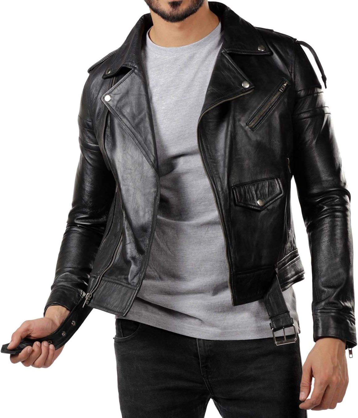 Lowest Prices So Shway Leather Jacket Men Black Motorcycle Cafe Racer Biker Leather Jackets 10 Days Return Dnoodlehousespid Com