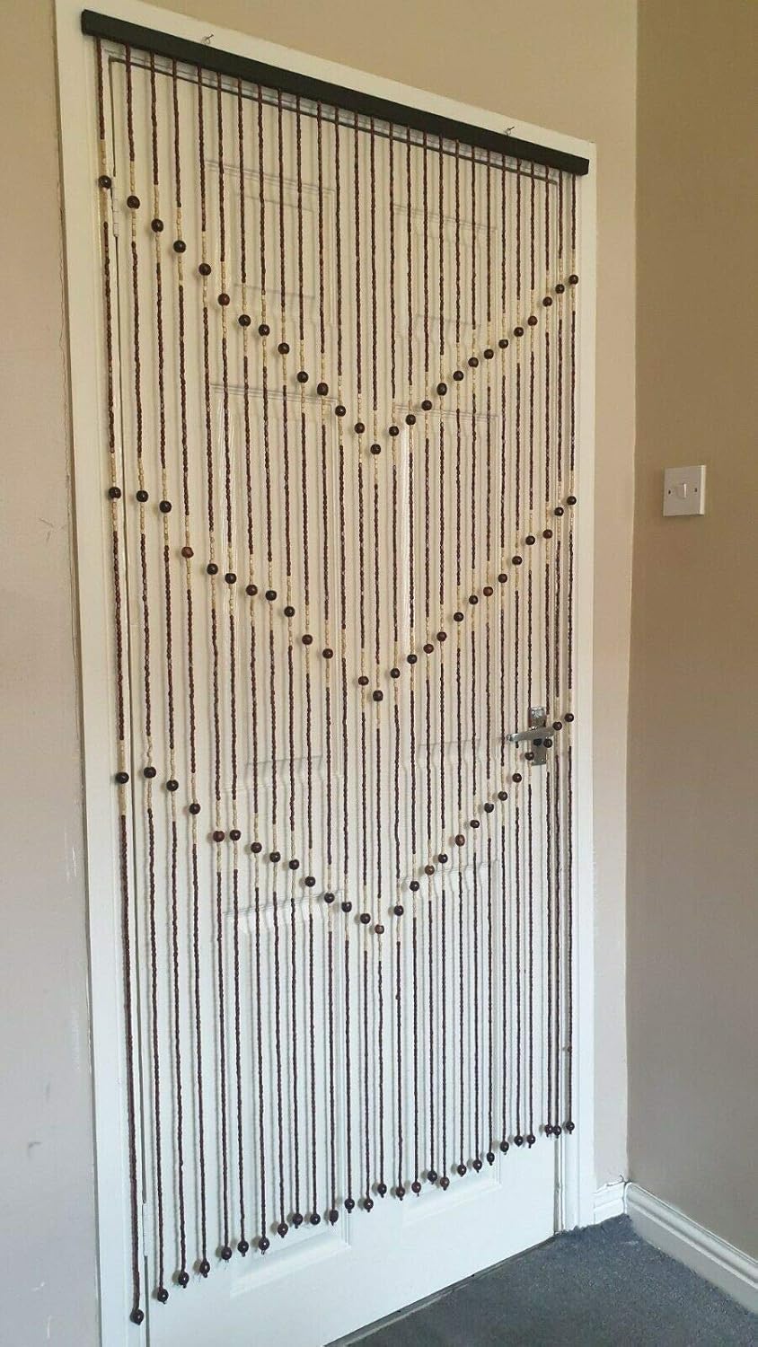 Sandal Stars Wooden Bamboo Beaded Door Curtain Blinds Hanging 90x175 cm