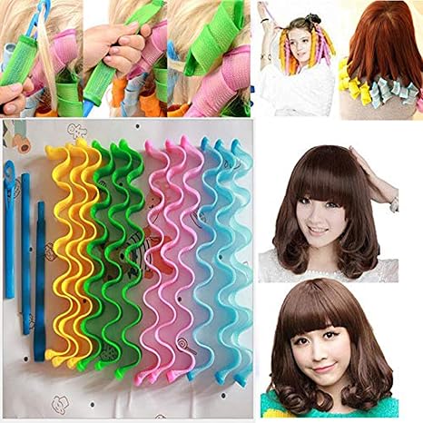 12pcs 50cm Magic Hair Curlers Curl Formers Spiral Ringlets