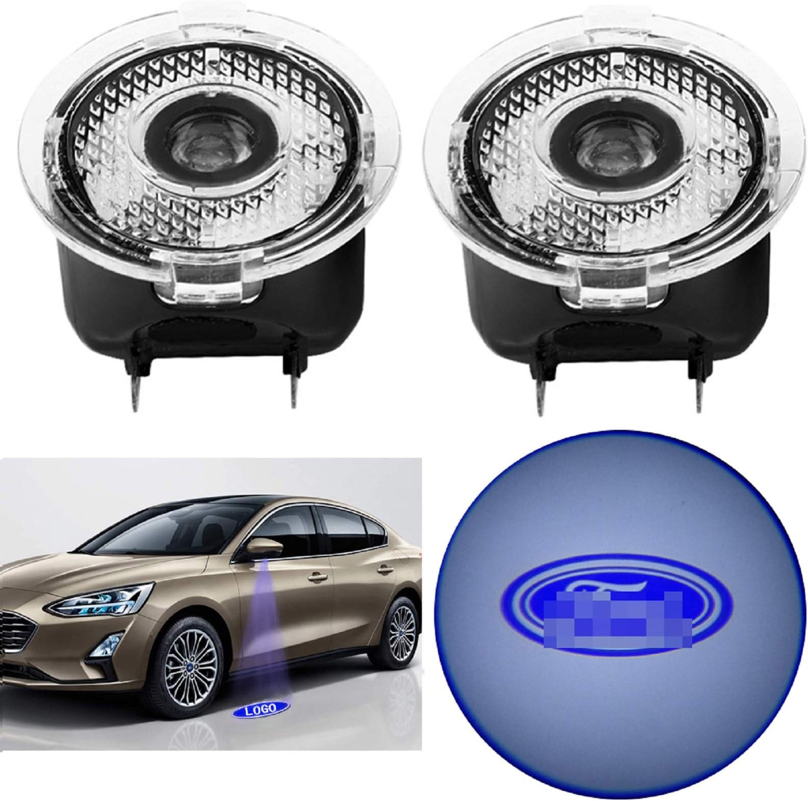 Car Side Mirror Puddle Light,Welcome Lights Projector Ghost Shadow Led Lamp for F150(FX4) / EDGE/Explprer/Taurus Accessories（A3)