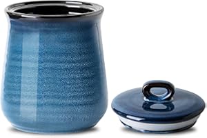 Hasense Ceramic Coffee Container with Airtight Lid, Candy Canister for Countertop, 80 FL OZ Large Food Storage Jar for Sugar,