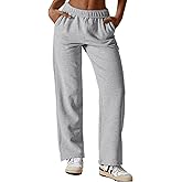 ABOCIW Womens Wide Leg Sweatpants Fleece High Waisted Baggy Sweat Pant Athletic Joggers Lough Pants with Pockets