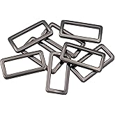 JWBIZ 8 Pcs Metal Flat Rectangle Rings Buckle for Bag Belt Strap Heavy Duty Square Loop (1 inch, Gun Black)
