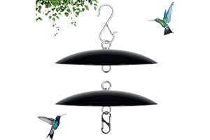 andergi 8" Mini Bird Feeder Rain Guard, Hummingbird Feeder Shade Dome Cover, for Small Feeders, Works with Ant Guards (Black), 2 Pack