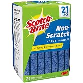 Scotch Brite Blue Non-Scratch Scrub Sponges 21 PACK 3M Individually Wrapped NEW