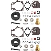 JLM MARINE 396701 Carburetor Repair Kit for Johnson Evinrude OMC 18-75 HP | 2PCS, Used on Evinrude Johnson 18 20 25 28 30 35 40 45 48 50 55 60 65 70 75 HP Outboard, Replaces 398729, Sierra 18-7042