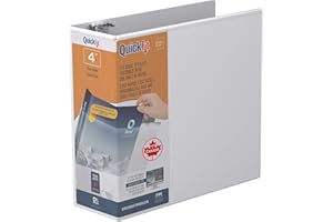 QuickFit View Binder, 3-Ring Binder, Angle D Ring, 4 Inch, White